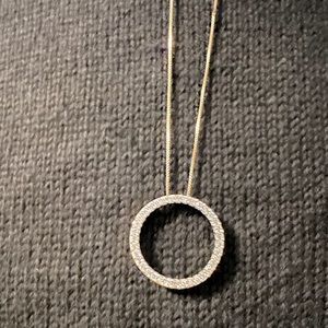 Diamond circle necklace. 1 carat, 20 inch 14 caret gold chain.